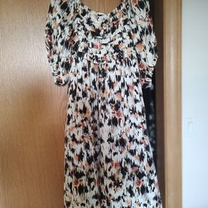 Torrid Black and Orange Patterned Midi Dress